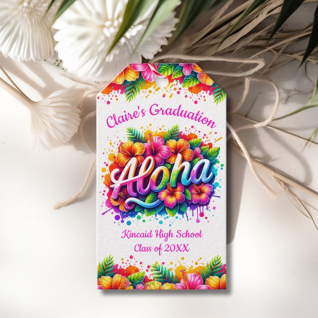 Tropical Aloha Graduation Gift Tags (Creator Uploaded)
