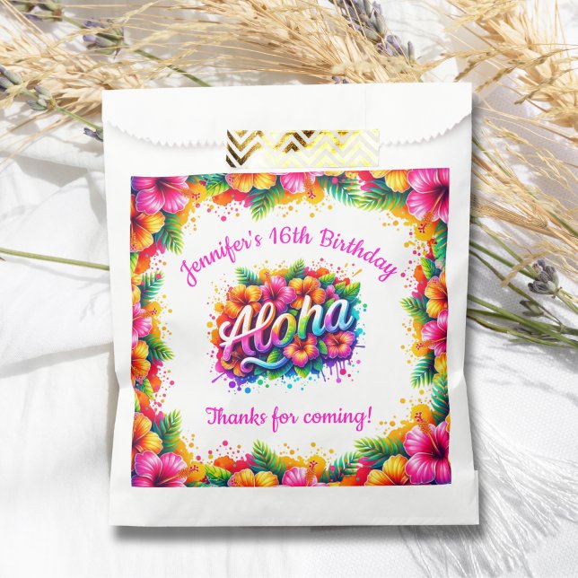 Tropical Aloha Luau Birthday Party Favour Bags (Creator Uploaded)