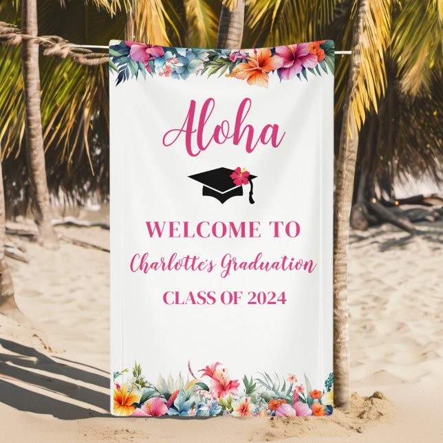 Tropical Aloha Luau Graduation 2024 Welcome Banner (Creator Uploaded)