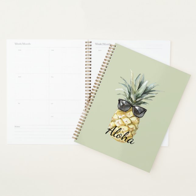Tropical Aloha Pineapple with Sunglasses Planner (Display)