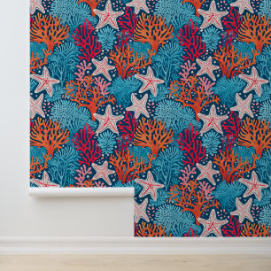 Tropical aloha print wallpaper