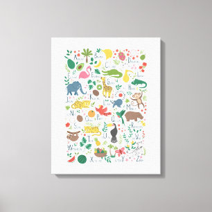 Tropical Alphabet for Children Canvas Print