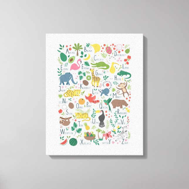 Tropical Alphabet for Children Canvas Print (Front)