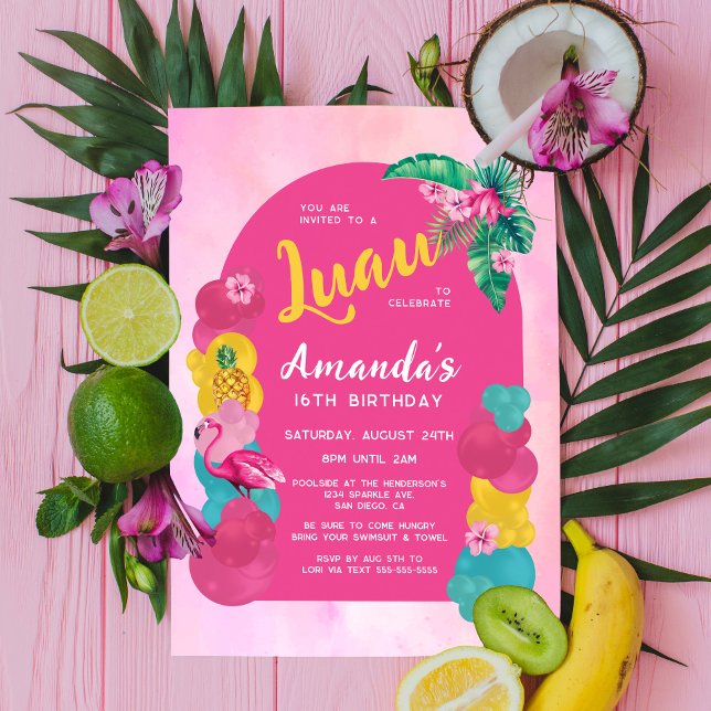 Tropical and Colourful Luau Invitation (Creator Uploaded)