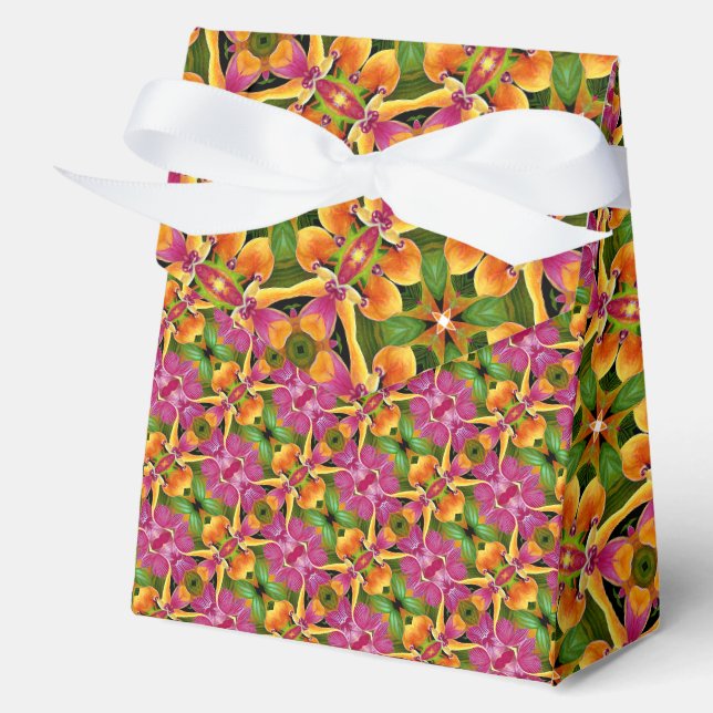 Tropical and Vibrant Aloha Hawaiian Favour Box (Front)
