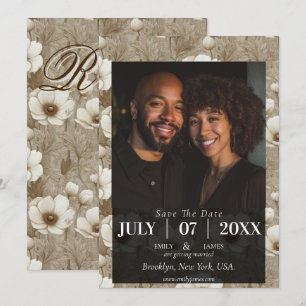Tropical Anemone Countryside Wedding Save the Date