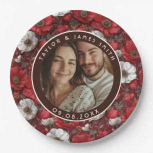 Tropical Anemones Accent Summer Wedding Paper Plate