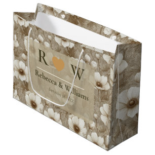 Tropical Anemones Floral Forest Wedding Large Gift Bag