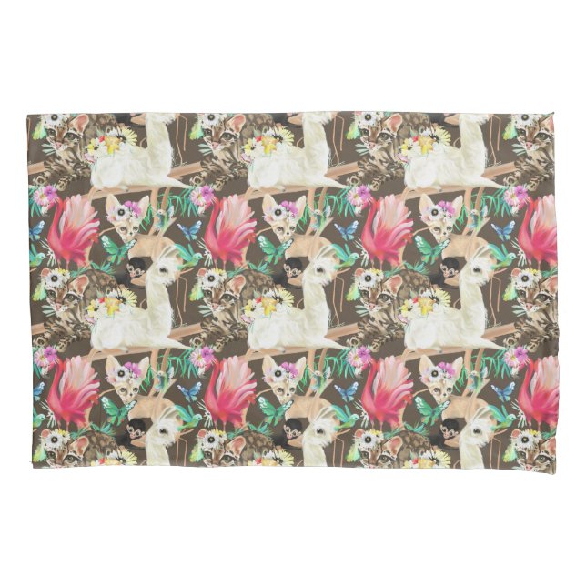 Tropical Animal Pattern Pillowcase (Front-Left)