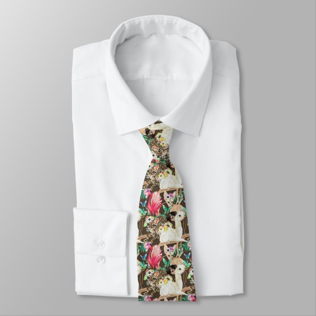 Tropical Animal Pattern Tie (Tied)