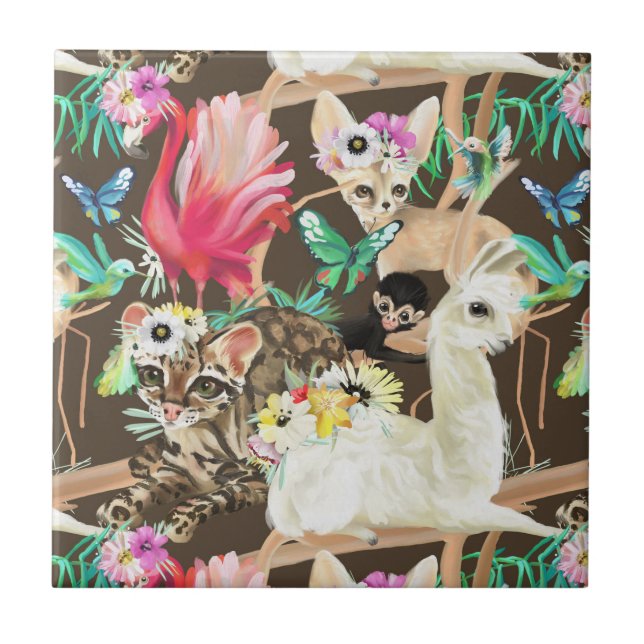 Tropical Animal Pattern Tile (Front)