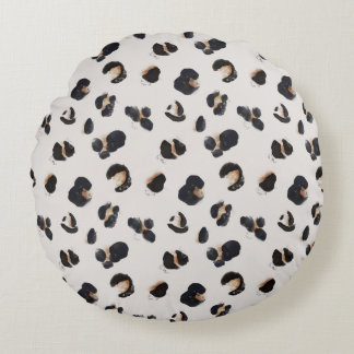 Tropical Animal Print and Greenery Series Design 1 Round Cushion