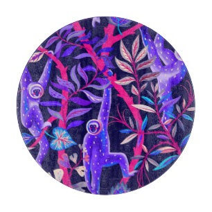 Tropical animals: blue monkeys pattern. cutting board