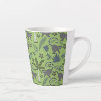 Tropical animals seamless pattern green and grey