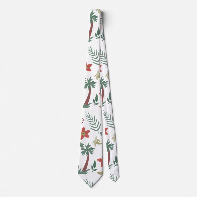 Tropical animals seamless pattern macaw and monkey tie (Front)