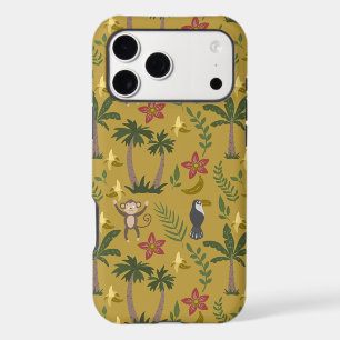 Tropical animals seamless pattern monkey , macaw