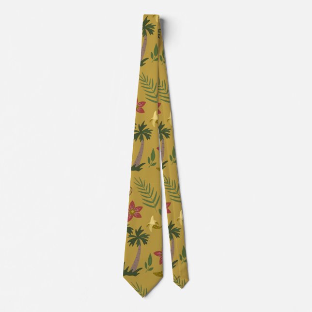 Tropical animals seamless pattern monkey , macaw tie (Front)