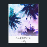 *~* Tropical AP25 Travel Personalise Palm Tree Postcard<br><div class="desc">Generic Palm Tree Travel Memory Post Card / Postcard . DIY. Choose your Location Such as Town and Country or City and State etc. Change SARDINIA and ITALY to whatever beach tropical exotic location you would like. (search id AP25 for somewhat similar designs) * Energetically Enhanced Template for a PALM...</div>