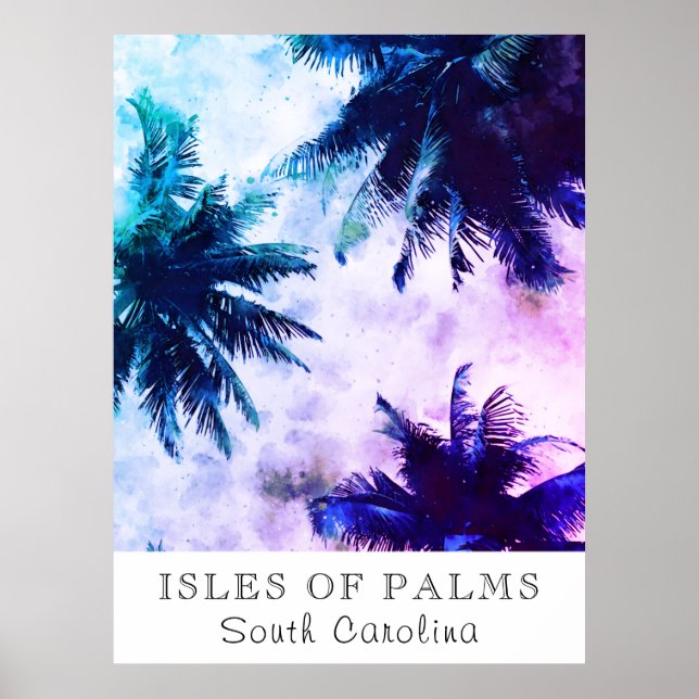 *~* Tropical AP25 Travel Personalise - Palm Tree Poster (Front)