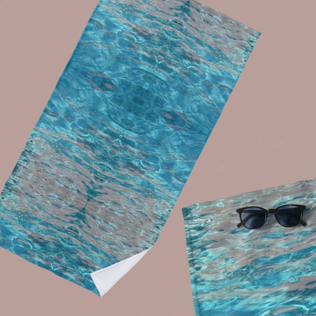 Tropical Aqua Blue and Coral Boho Chic Beach Towel (Creator Uploaded)