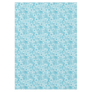 Tropical Aqua White Orchids Hibiscus Floral Tablecloth
