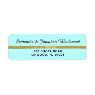 Tropical Aqua Written Script Return Address Label