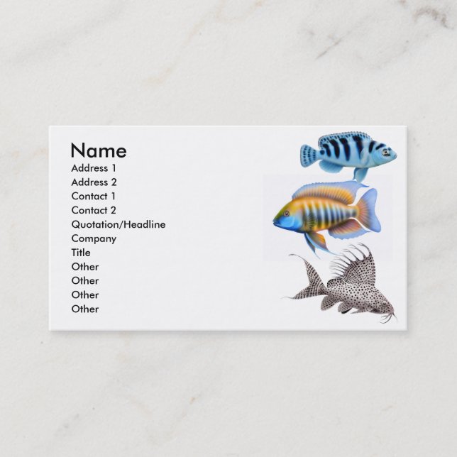 Tropical Aquarium Fish Business Card (Front)