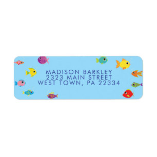 Tropical Aquarium Fish Kid's Return Address Label