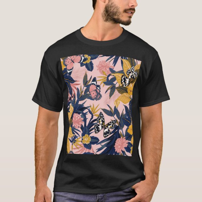 Tropical Art: Bright Forest Patterns T-Shirt (Front)