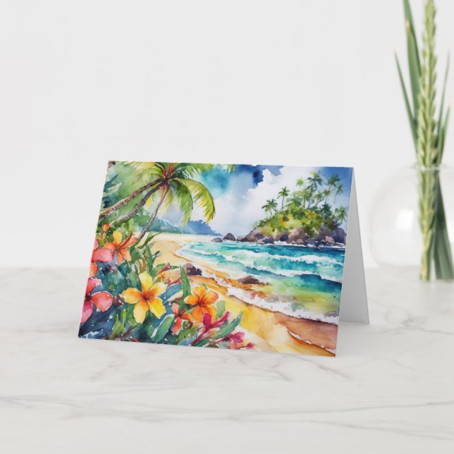 Tropical art Greeting card (Front)