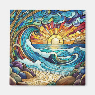 Tropical art magnet
