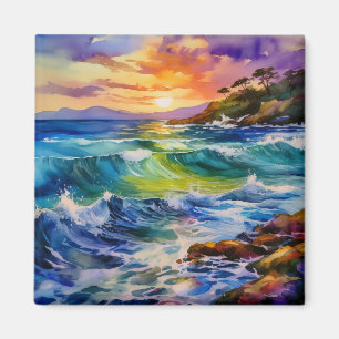 Tropical art magnet