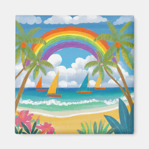 Tropical art magnet