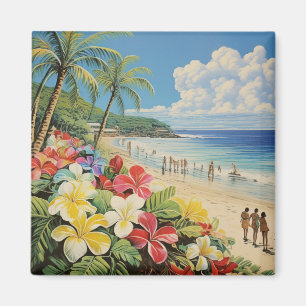 Tropical art magnet