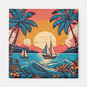 Tropical art magnet