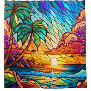 Tropical art  shower curtain