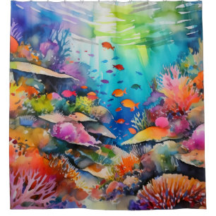 Tropical art  shower curtain