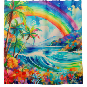 Tropical art  shower curtain