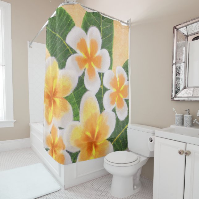 Tropical art  shower curtain (In Situ)