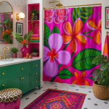 Tropical art  shower curtain