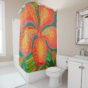 Tropical art shower curtain