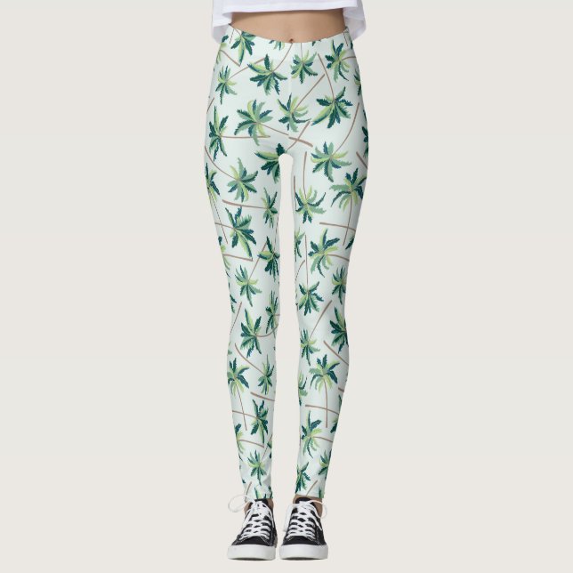 Tropical Australian Foxtail Palm Leggings (Front)