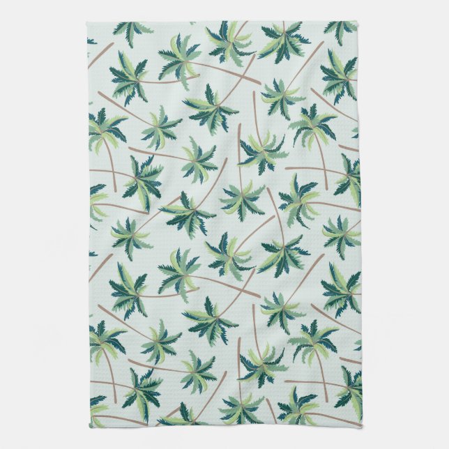 Tropical Australian Foxtail Palm Tea Towel (Vertical)