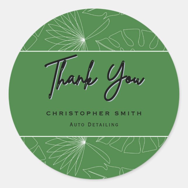 Tropical Auto Detailing Service Classic Round Sticker (Front)