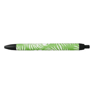 Tropical autumn, summer leaf patterns black ink pen