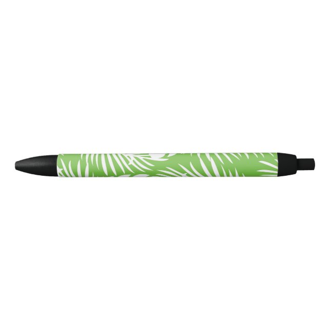 Tropical autumn, summer leaf patterns black ink pen (Front)