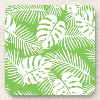 Tropical autumn, summer leaf patterns coaster