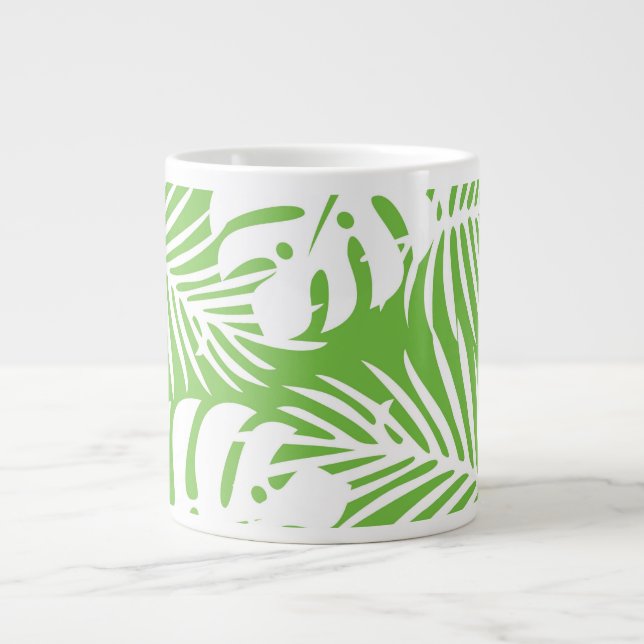 Tropical autumn, summer leaf patterns  large coffee mug (Front)