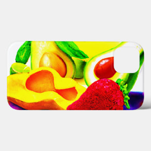 Tropical Avocado, Strawberry, and Mango. Buy Now iPhone 13 Case