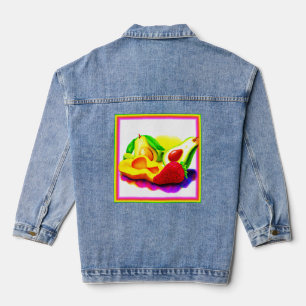 Tropical Avocado, Strawberry, and Mango. Buy Now Denim Jacket
